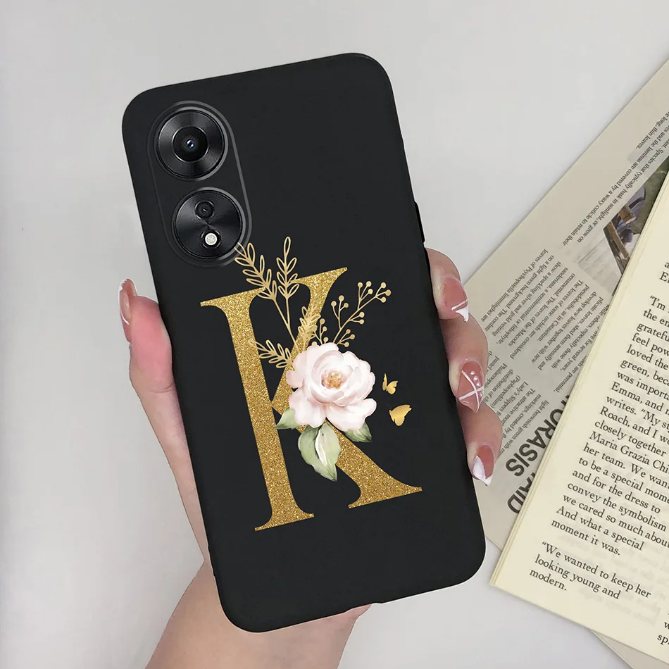 Для Oppo A1 Pro 5G 6 7 &quotЧехол роскошные цветочные буквы окрашенные силиконовыми