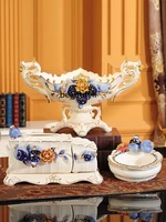 gy european style fruit plate set tea table three piece decoration ceramic fruit plate creative modern luxury gift