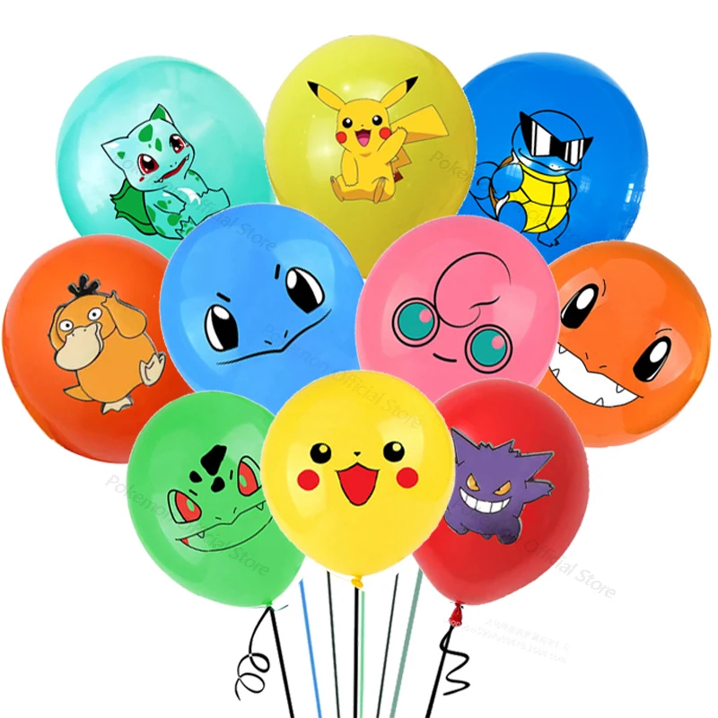 

Pokemon Birthday Balloon Set Charmander Gengar Pikachu Bulbasaur Squirtle Psyduck Balloons Figure Party Room Dcorations Kid Gift