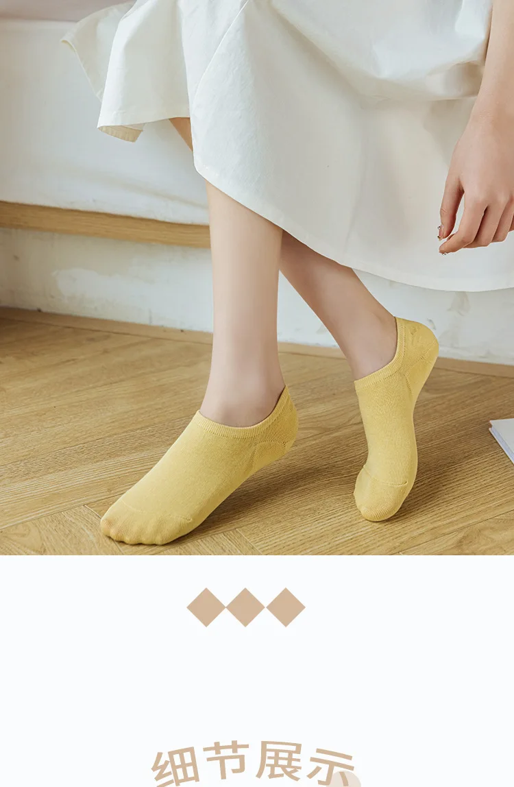 100 Pairs Simple Casual Solid Color Girl Macaron Spring Summer School Student Boat Socks Korean Style Cotton Socks