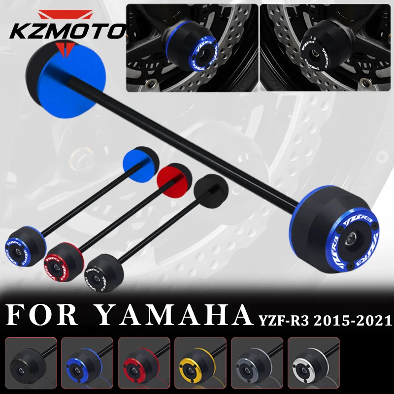 

For Yamaha YZFR3 YZF R3 2015 2016 2017 2018 2019 2020 2021 Motorcycle Front Rear Wheel Fork Axle Sliders Cap Crash Protector