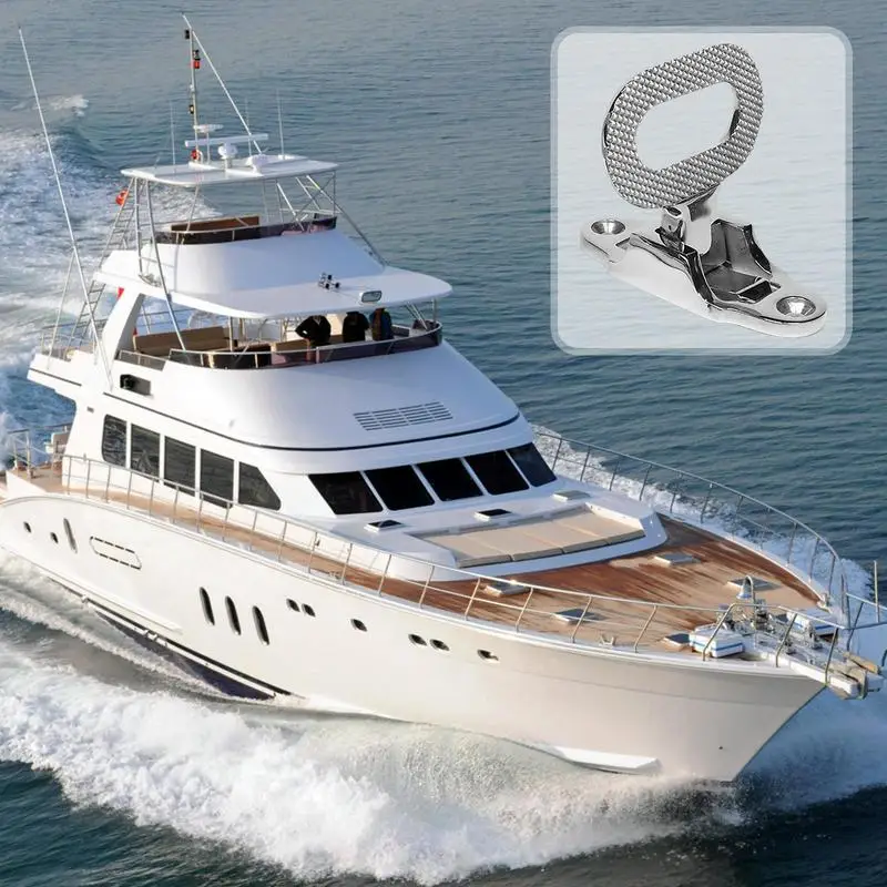 

Boats Transom Steps Diamond Non-Slip 316 Stainless Steel Marine Foot Rest Mast Step Safe Foot Pedal Portable Rust-Resistant Mast