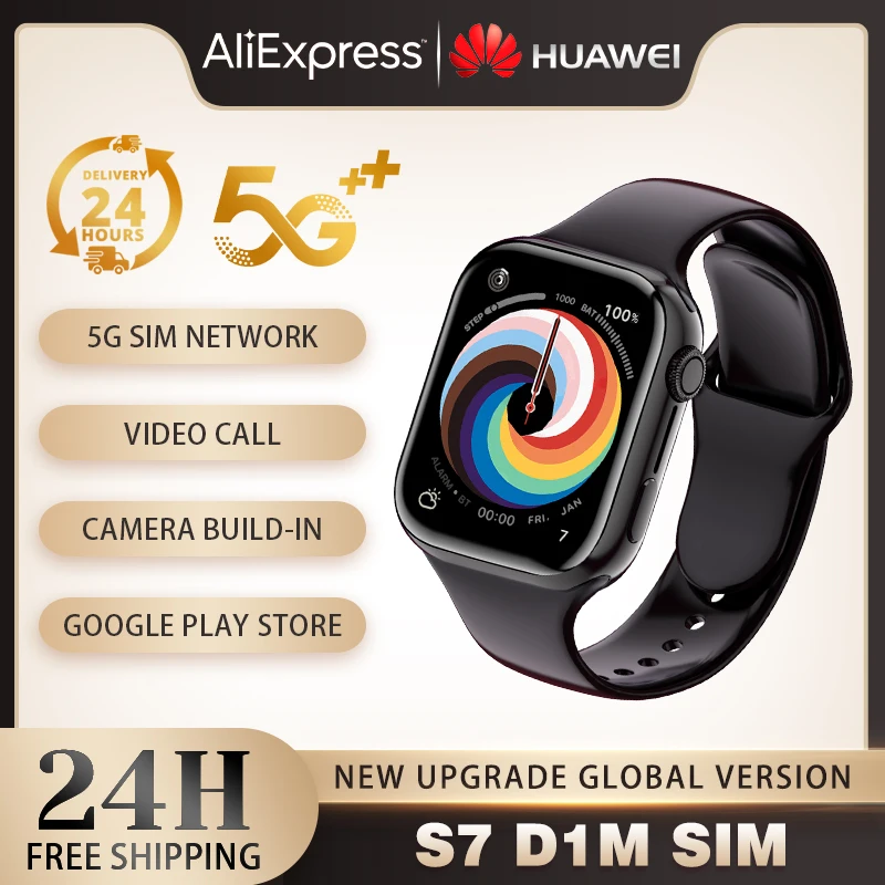 Huawei S7 D1M SIM Smartwatch 5G 4G Video Call Camera Wifi NFC GPS S8 Ultra Sport Fitness Waterproof Smart Watch Series 8 Pro Max