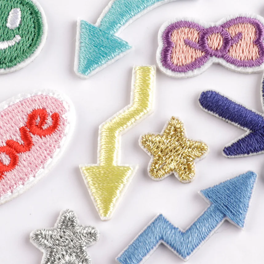10 шт. банты со звездами любви символы пришивные вышитые нашивки одежда шляпа