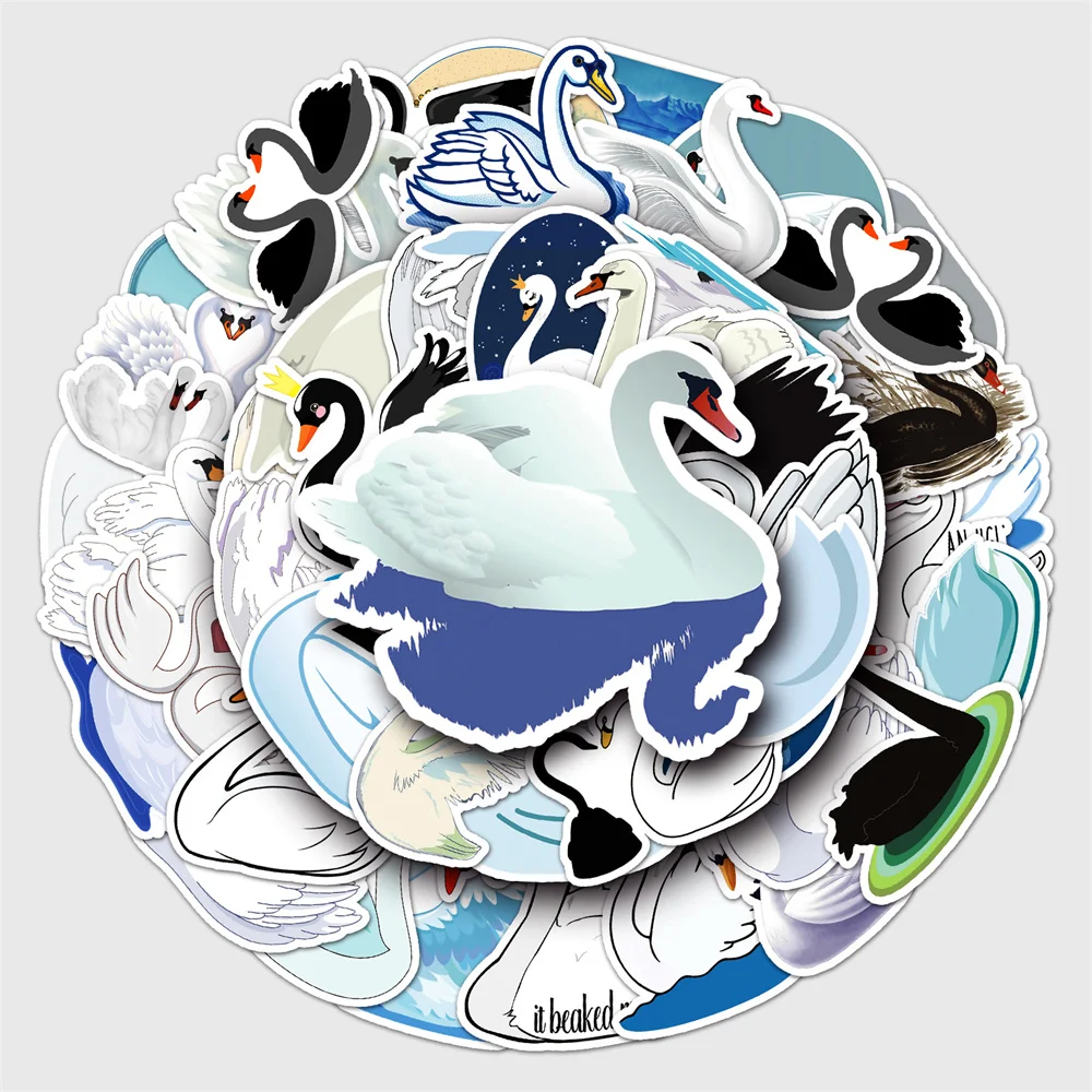 

10/50 шт. Мультяшные аниме Лебедь граффити наклейки для багажа Скейтборд Шлем Детские игрушки украшения тонкие водонепроницаемые наклейки