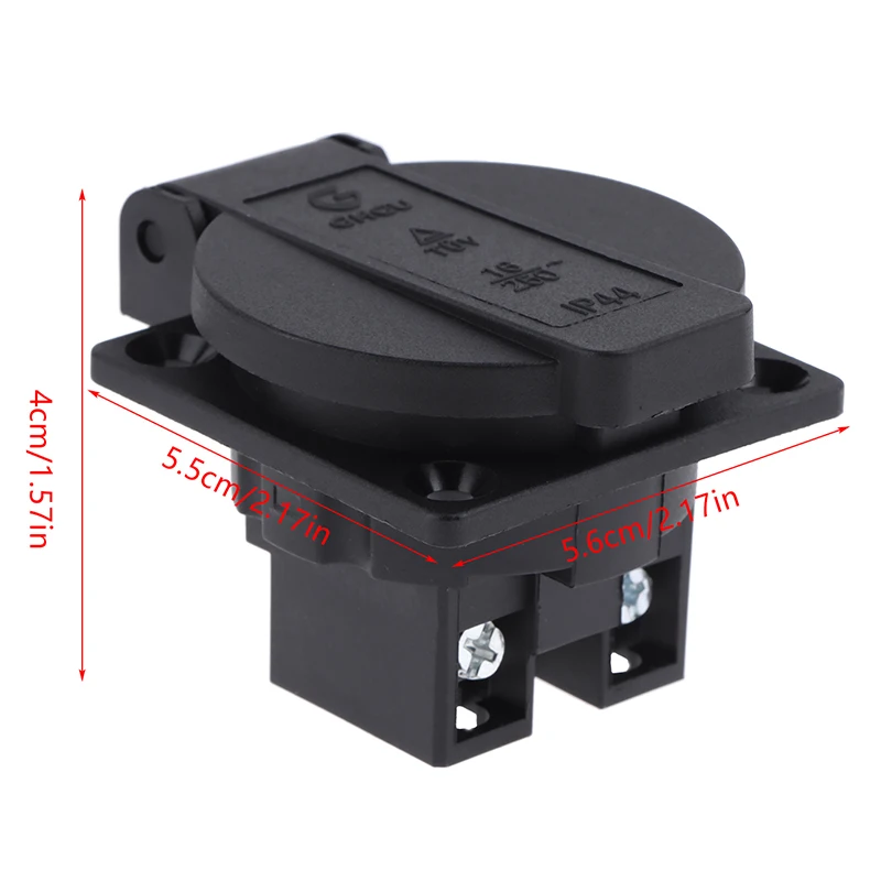 

Черная германская водонепроницаемая розетка 10А/250В