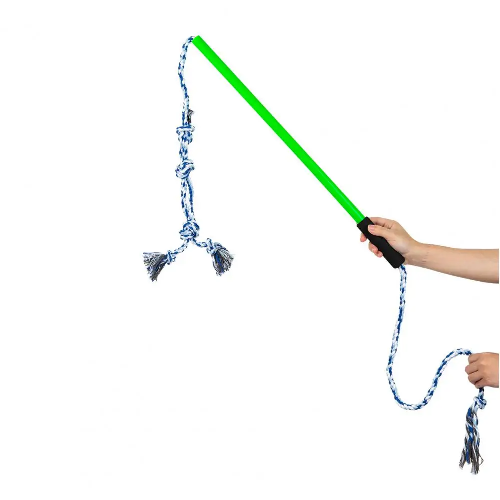 

Dog Pole Toy 1 Set Durable Non-slip Handle Lightweight Dog Interactive Flirt Pole Toy Outdoor Exercise