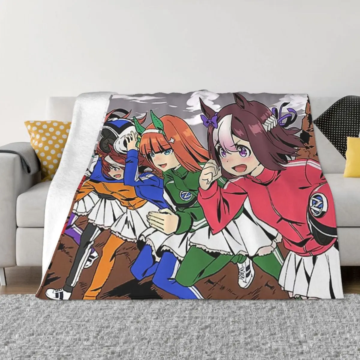 

MDFLT Soft Touching Anime, Uma Musume Pretty Derby Throw Blanket Super Warm 3D Printed Flannel Blanket For Beds Hiking Picnic