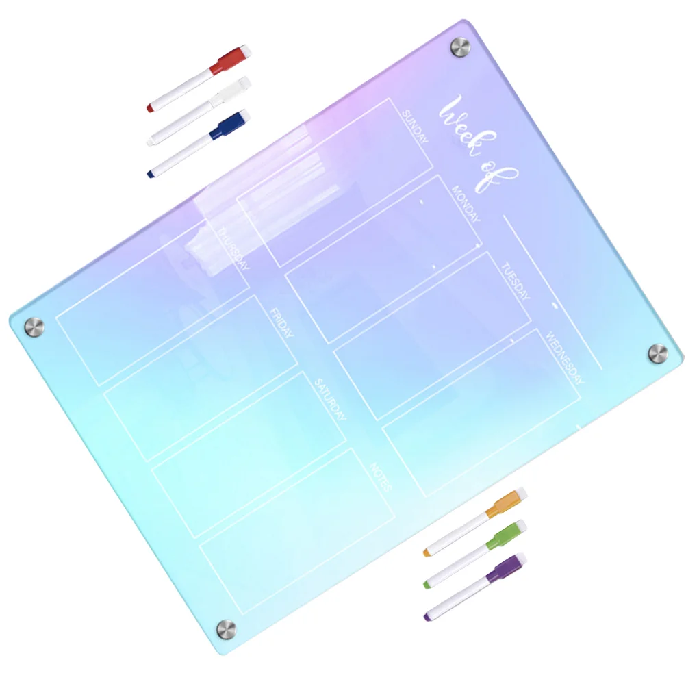 

1 Set Magnetic Schedule Board Magnetic Weekly Planner Board Acrylic Refrigerator Board
