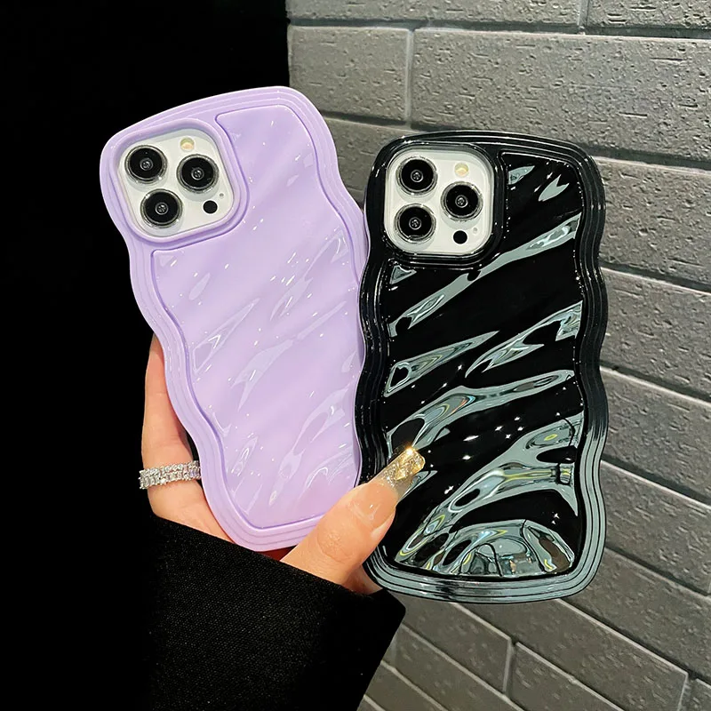 Фото Чехол для телефона с волнистым узором, рябь ярких цветов для iPhone 11, 12, 13, 14, 15, 16 Pro Max Plus, противоударный силиконовый бампер, задняя крышка №5