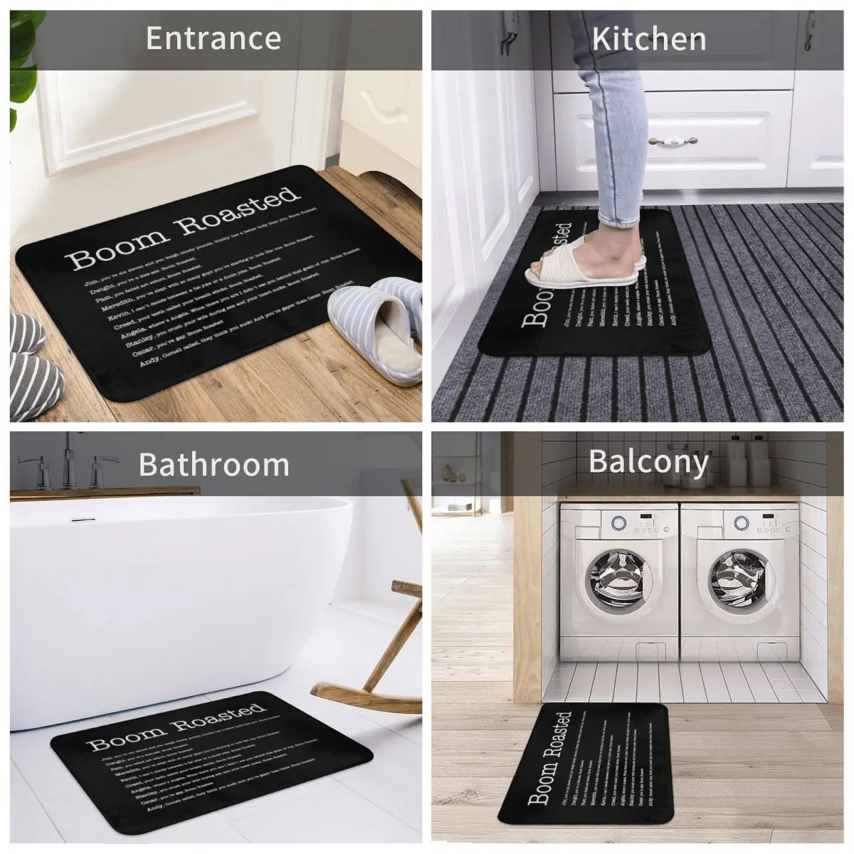 

Boom Roasted Bath Door Floor Mat Anti-slip Rug Carpet Entrance LivingRoom Home Kitchen Sand Scraping Dust Velvet Bedroom Dancing