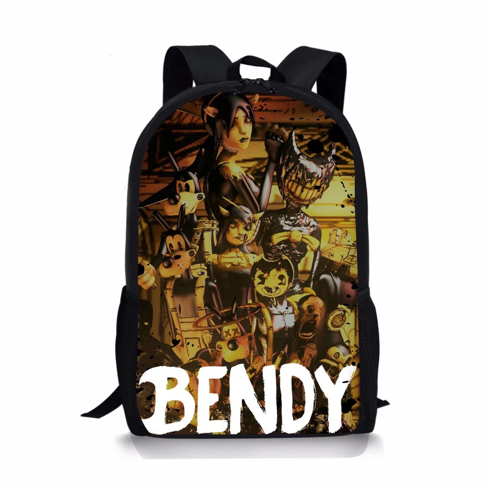2022 Trend Bendy-Ink-Machine Print Children's School Backpack Custom Premium Students Satchel Mochilas Escolares Free Shipping