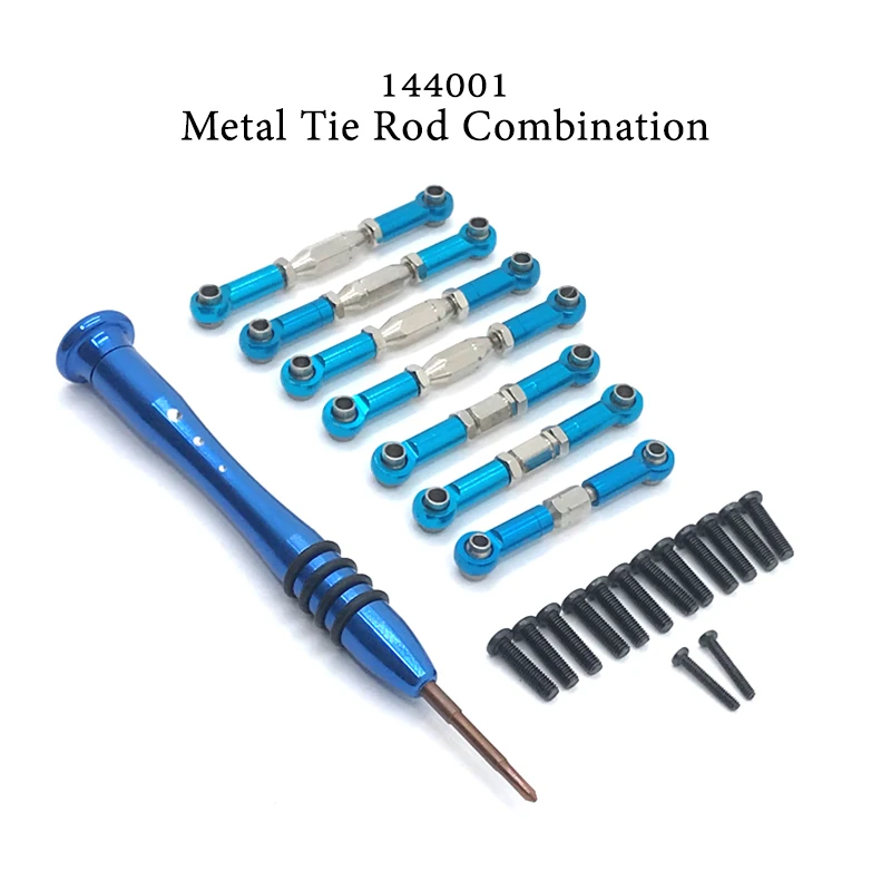 

WLtoys RC Car Spare Parts 4WD 124018 124019 Purple Upgraded Metal Steering Gear Rod Long/Short Pull Bar Assembly 1/12