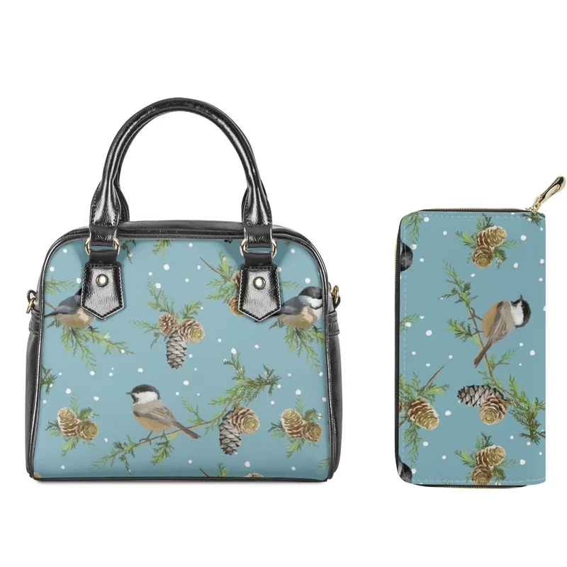 

Twoheartsgirl Sparrow Pattern Portable Messenger Bags PU Women Single Cross Bag Packages Leisure Ladies Crossbody Shoudler Sac