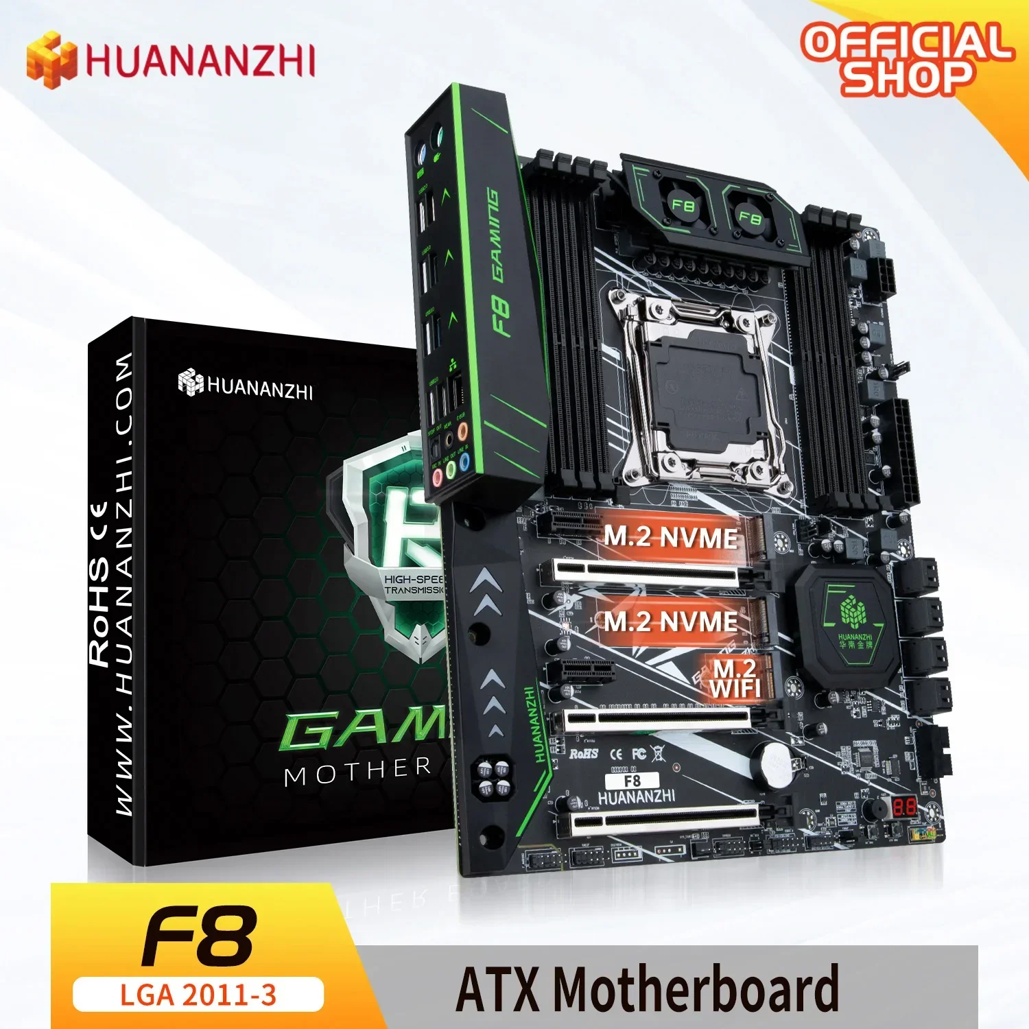 Материнская плата HUANANZHI X99 F8 LGA 2011-3 XEON с поддержкой Intel E5 2640 2666 2670 2678 2696 v3 v4 DDR4 RECC NONECC