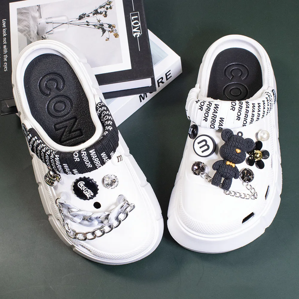 Croc Charms set  cartoon bear Shoe Decorations chain Buckle for clog crock Accessories  Girls Women Gifts