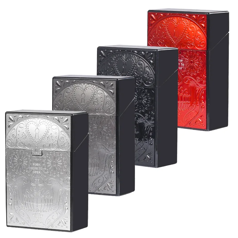 Коробка для сигарет в виде сердца черепа пластиковая Толстая 20 штук Мужская