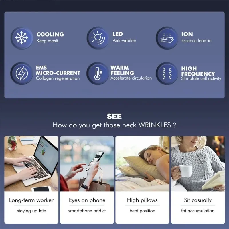 Устройство для ухода за кожей лица и шеи с V-образной линией