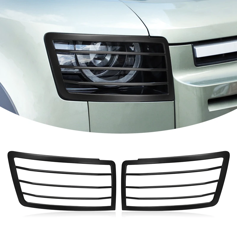 

Headlight Cover Trim Lamp Hood Protector For Land Rover Defender 110 2020 2021 2022 Car Headlamp Lampshade Protection Net Covers