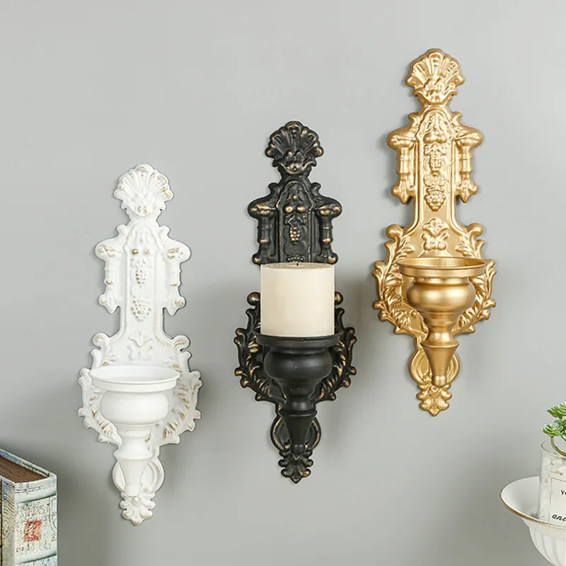 Tealight Hanging Wall Candlestick Rustic Metal Black Sconce 
