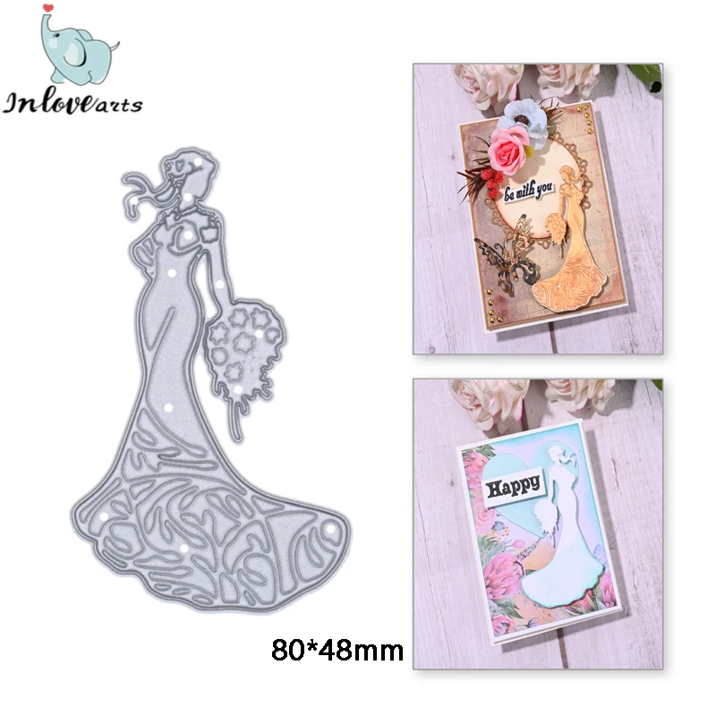 

InLoveArts Wedding Couple Metal Cutting Dies Bride And Groom Craft Die Cut Embossing Card Make Decorative Embossing DIY Stencil