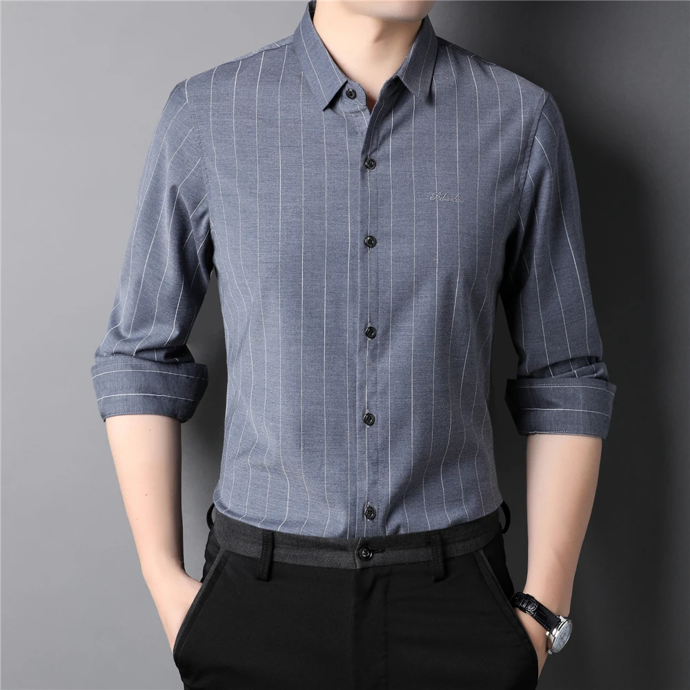 COODRONY Brand High Quality Classic Striped Shirt Men Clothes Spring Autumn New Arrival Business Casual Long Sleeve Shirts Z6062