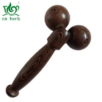 cn herb wenge wood double ball roller massager facial leg body beauty face lifting massage stick wooden massage tool