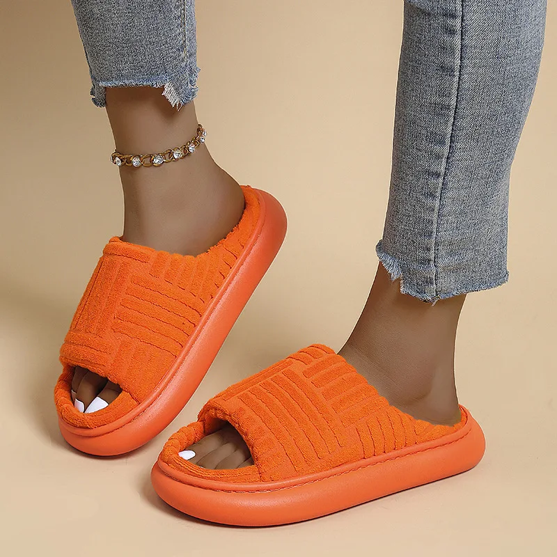 

Women's Platform Slippers Luxury Round Toe Flip Flops Shoes for Women Solid Color Open Toe Slippers Woman Sandalias Mujer Verano