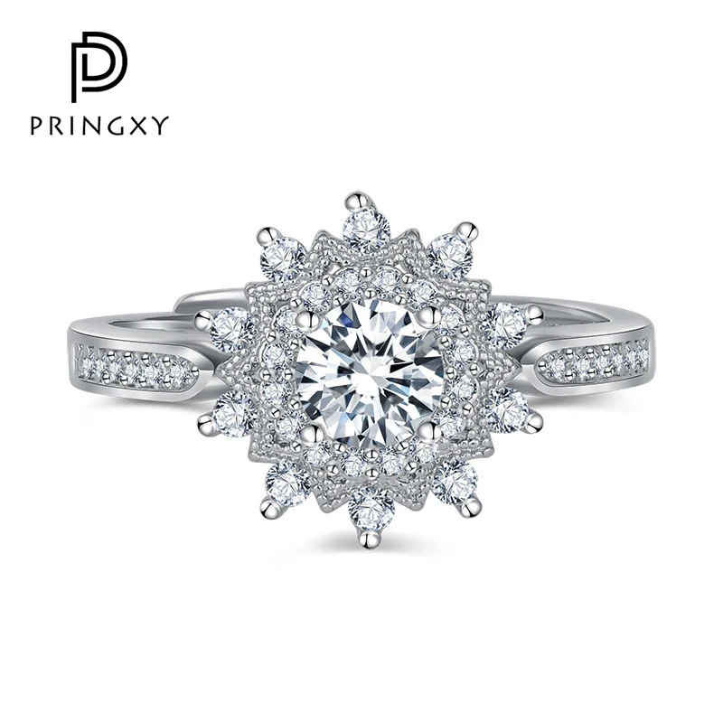 

PRINGXY 1CT Роскошная фотография для женщин 100% искусственная Серебряная циркониевая блестящая фотография 2023