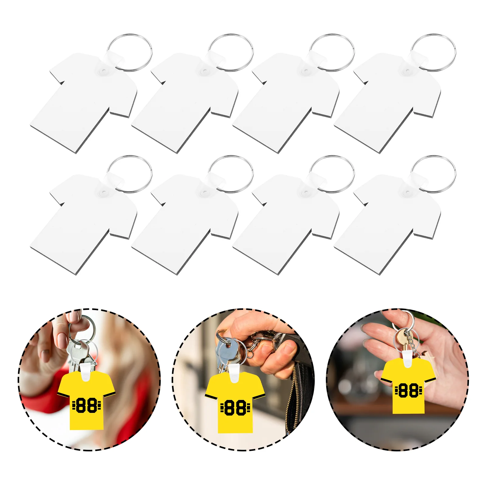 

40 Pcs Heat Transfer Pendant Key Fob Sublimation Keychain Material Handicraft Blank Keychains Blanks DIY Fiberboard Decorative