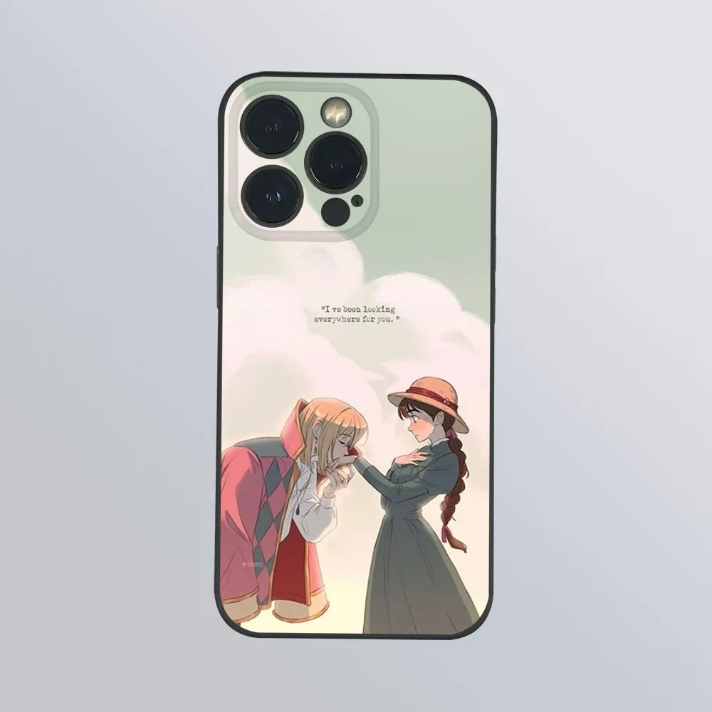 H-Howls Moving C-Castle Phone Case For iPhone 16 15 14 13 12 11 Pro Max Plus Mini Frosted Soft Shell Funda