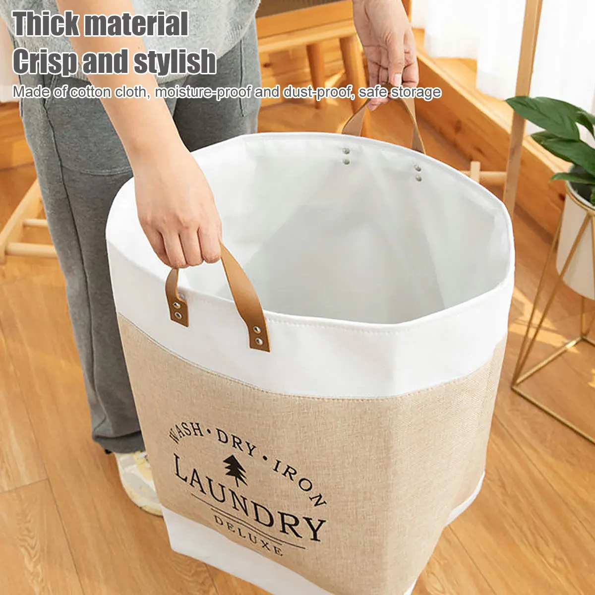 

Laundry Basket Collapsible Clothes Toy Storage Basket Large Capacity Dirty Cloth Hamper with Sturdy Handles Home Clothes Storage