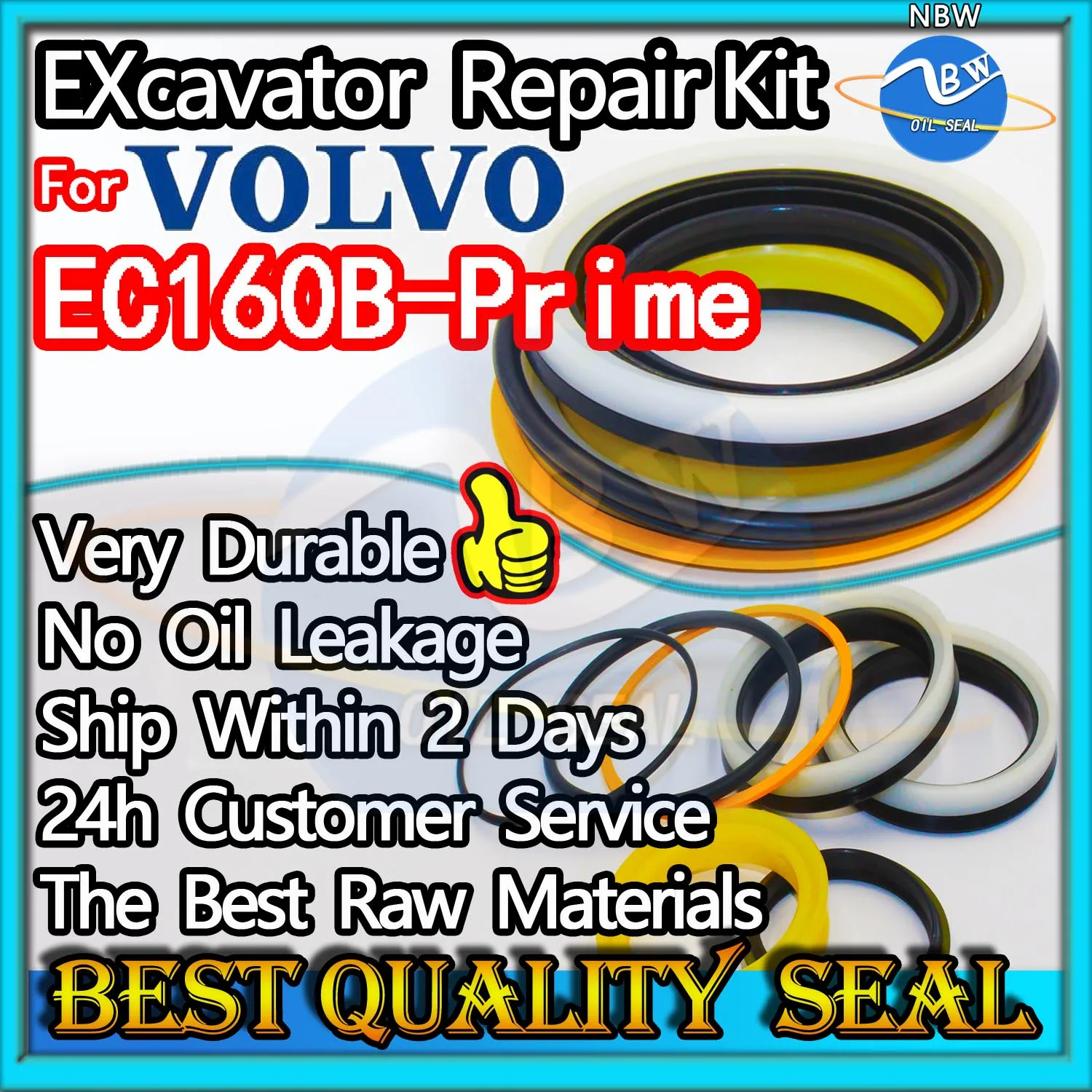 

For VOLVO EC160B-Prime High Quality Oil Seal Kit Excavator Repair EC160B Prime Hammer Construction Tool Set Pack Heavy Master