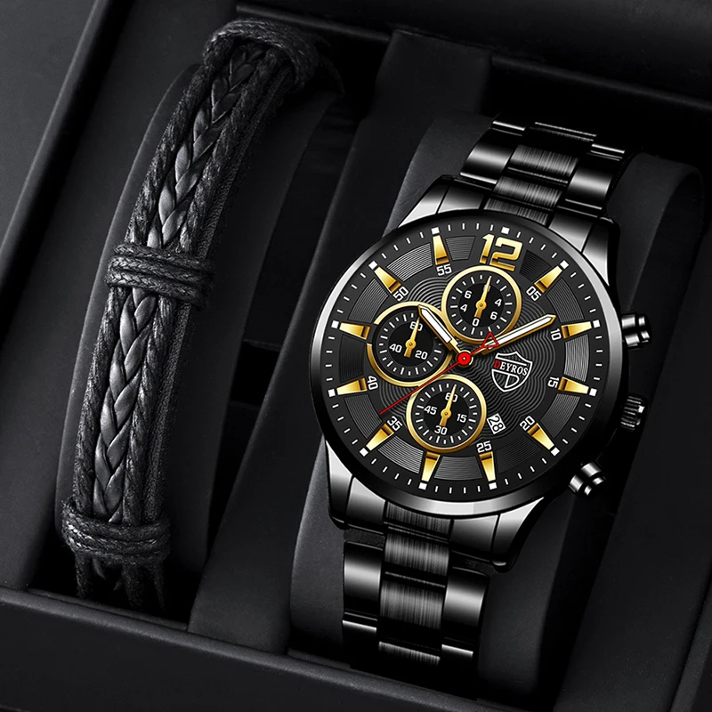 

uhren herren Luxus Herren Business Uhren Edelstahl Quarz Armbanduhr Mode Neue Männlichen Casual Leder Armband Leucht Uhr Uhr