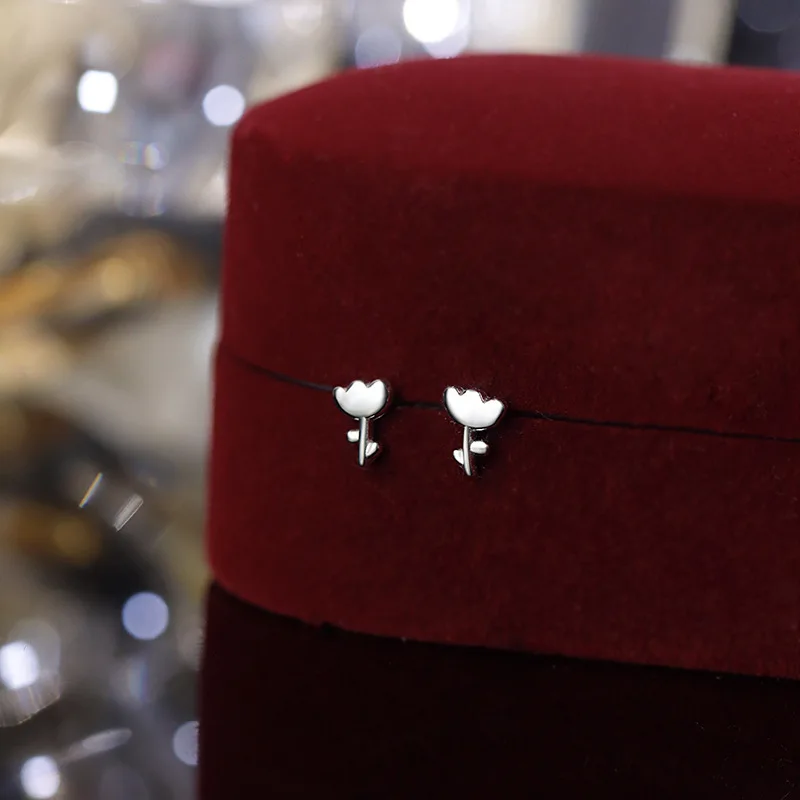Корейская мода минимализм тюльпаны мини-серьги-гвоздики для женщин