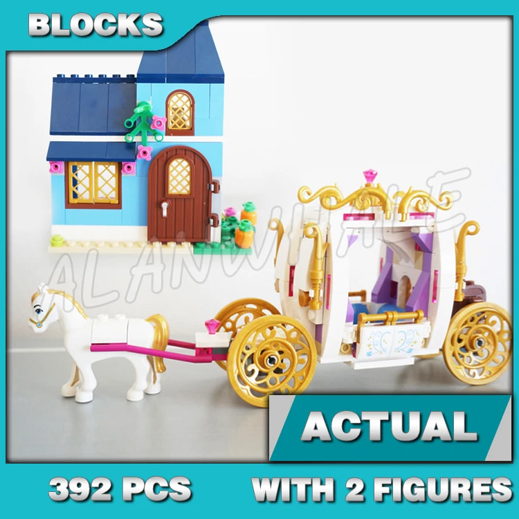 

392pcs Princess Cinderella's Enchanted Evening Carriage House Revolving Stand 25009 Building Blocks Toys Compatible With Model