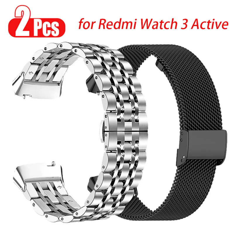 

Stainless Steel Metal Strap for Redmi Watch 3 Active Smart Watch Band for Xiaomi redmi watch 3 active Mesh Bracelet Wristbands