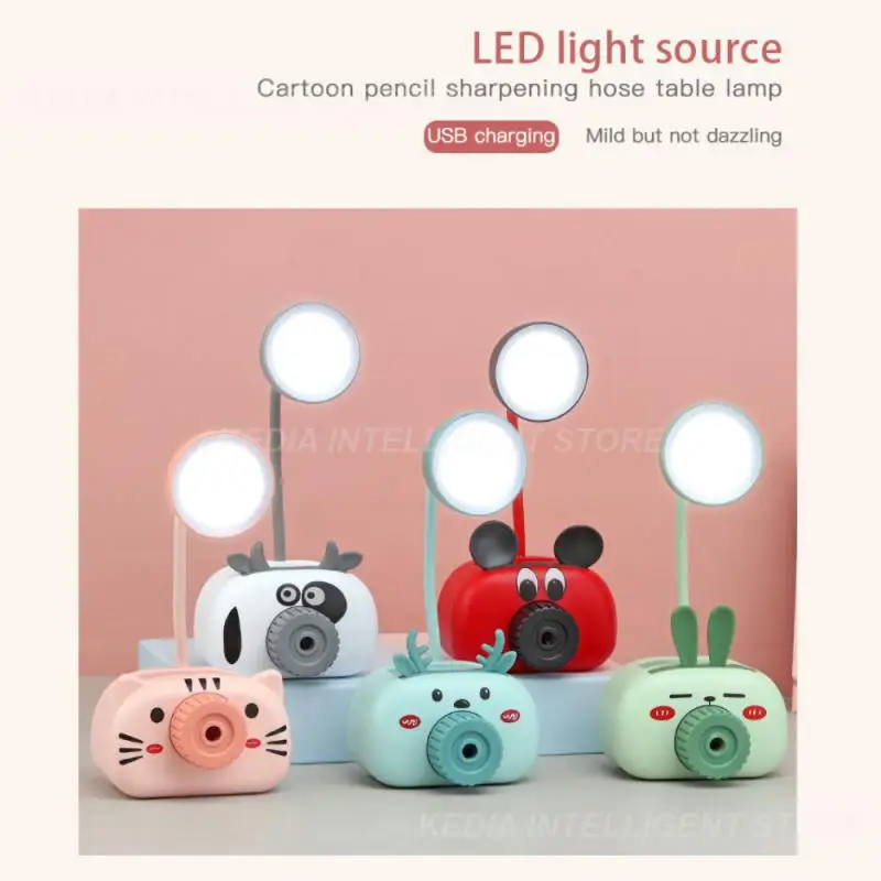 

Cartoon LED Desk Lamp USB Power Supply With Pencil Sharpener Pen Holder Table Lamp For Child Student Eye Protection Night Lilght