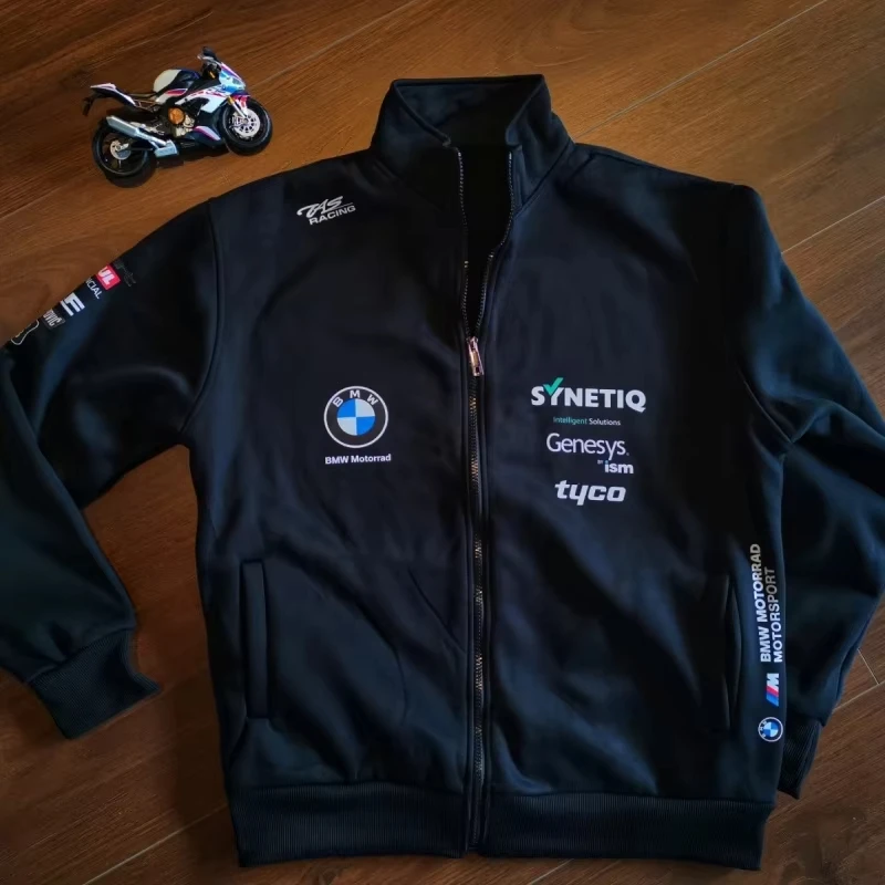 2024 Новый гоночный костюм BMW 3D мотоциклетная куртка с капюшоном воротник-стойка