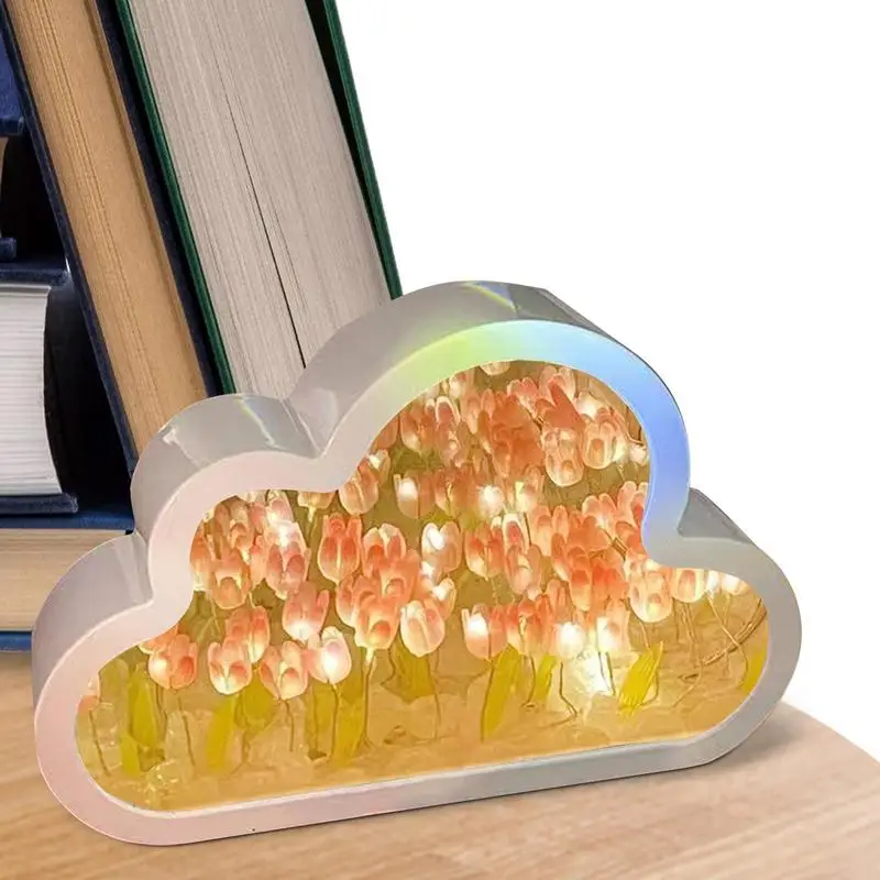 

Cloud Tulip Mirror Night Light DIY Cloud Tulip Lamp DIY Tulip Lamp Decors Living Room Bedside Desktop Ornaments Bedside Lamp For