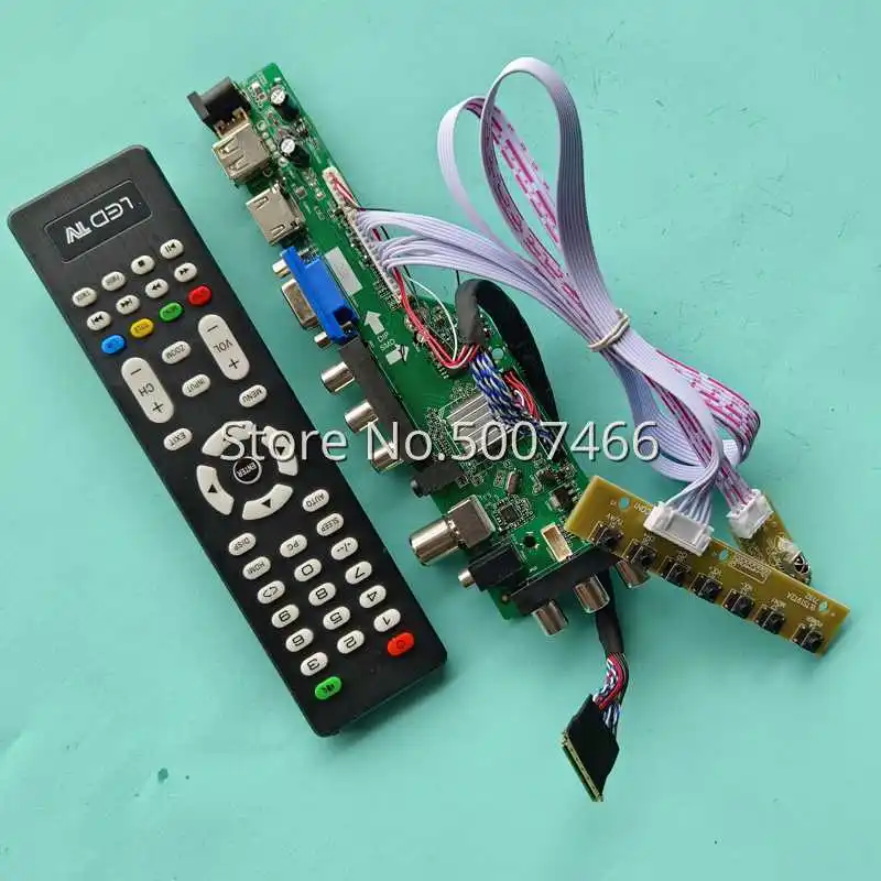 Для B140XW01 V6/V7/V8/V9/VB DVB Digital LVDS Pin VGA USB AV TV 3663 Universal 1366*768 панель ЖК-контроллер плата DIY