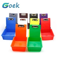 5pcs dental lab storage box colourful pp plastic work tray pans durable storage case with clip holder dentistry tool