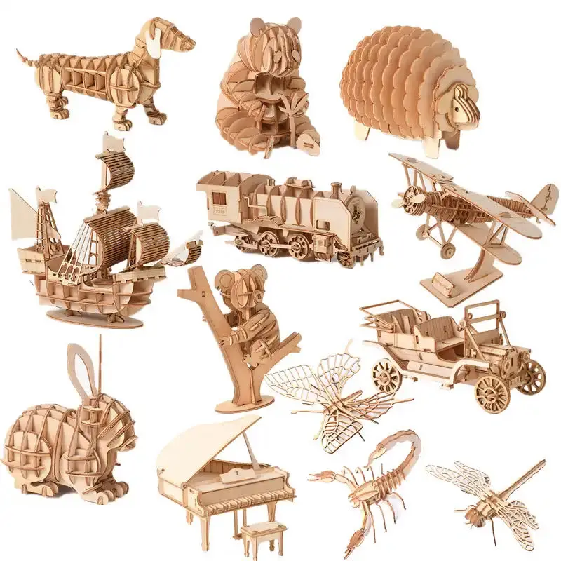 

16 Styles DIY 3D Wooden Puzzle Toy Assembly Insect Animal Model Children's Building Blocks Christmas Gift Baby Children's Toy