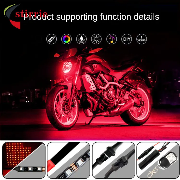 

one for six Motorcycle atmosphere lamp colorful RGB atmosphere lamp voice controlled music rhythm lamp motorcycle tail light