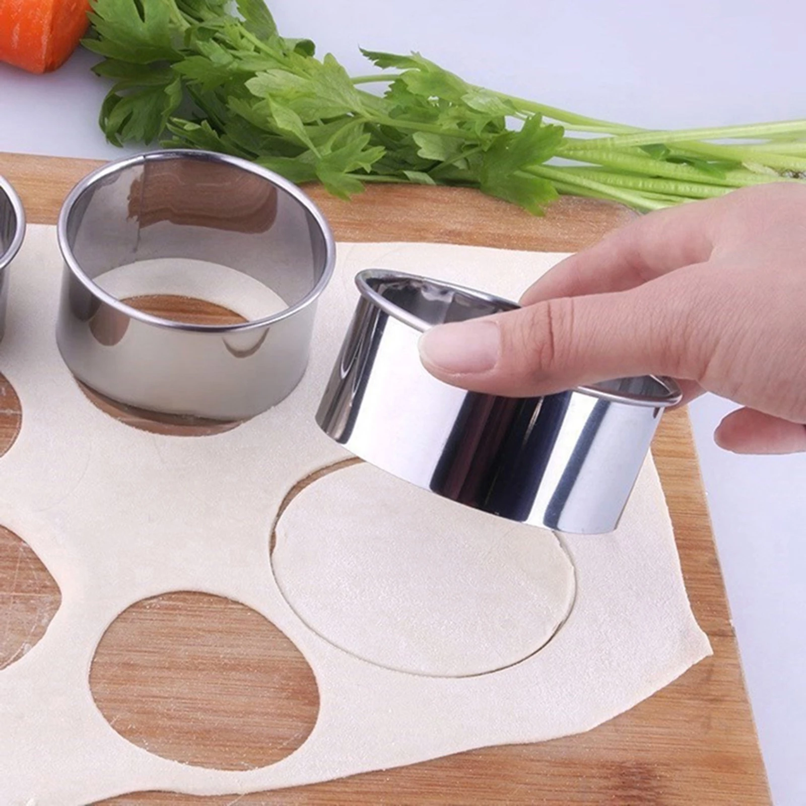 

5 шт./компл. круглая форма для резки печенья из нержавеющей стали для выпечки теста кухонная домашняя форма для выпечки «сделай сам» инструм...