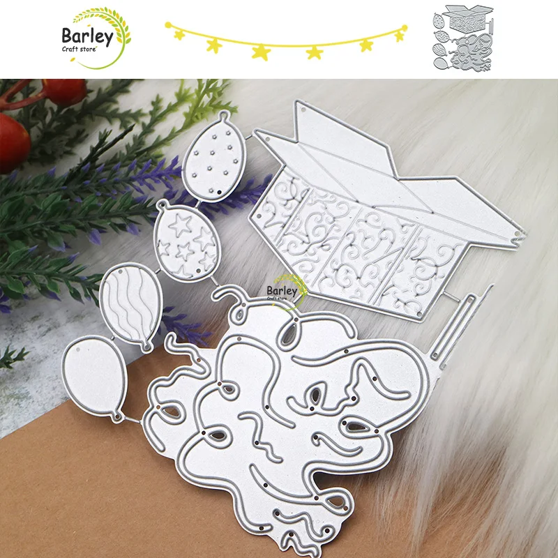 

Creative Cartoon Balloon Gift Box Craft Metal Stencil Mold Cutting Dies DIY Scrapbooking Album Paper Cards Embossing Die Cuts