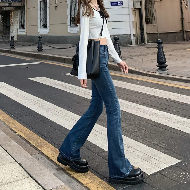 High Waist Loose Comfortable Jeans for Women Wide Leg Pants Elastic Fashion Boyfriend Style Denim Pants Trousers Streetwear