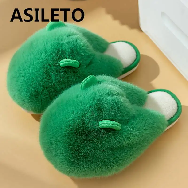 

ASILETO 2022 Симпатичные хлопковые тапочки женские зимние Новые противоскользящие домашние теплые женские ботинки на толстой подошве Симпатичн...