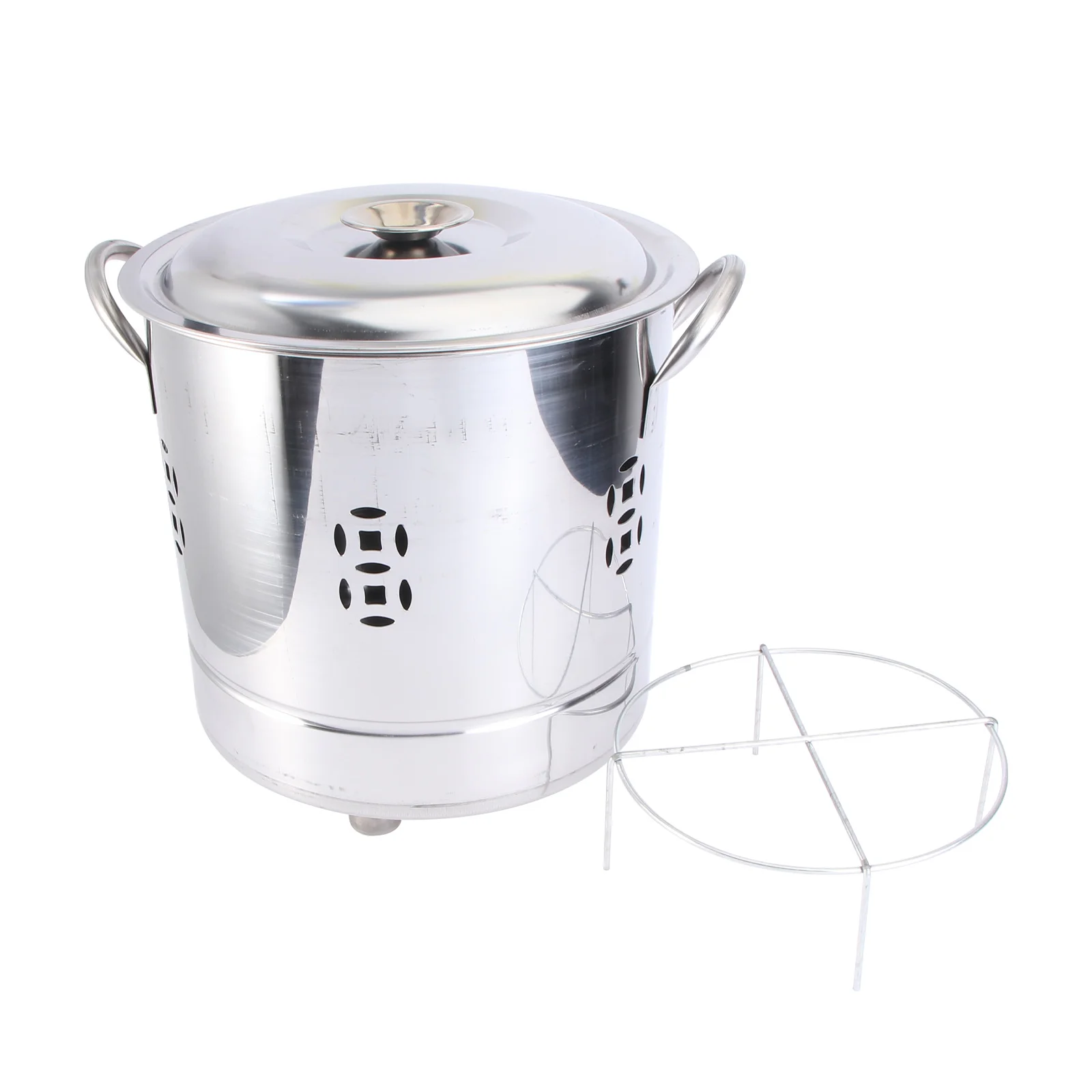 

2 Pcs Incinerator Garbage Container Bin Metal Trash Can Disposal Round Home Stainless Steel Camping