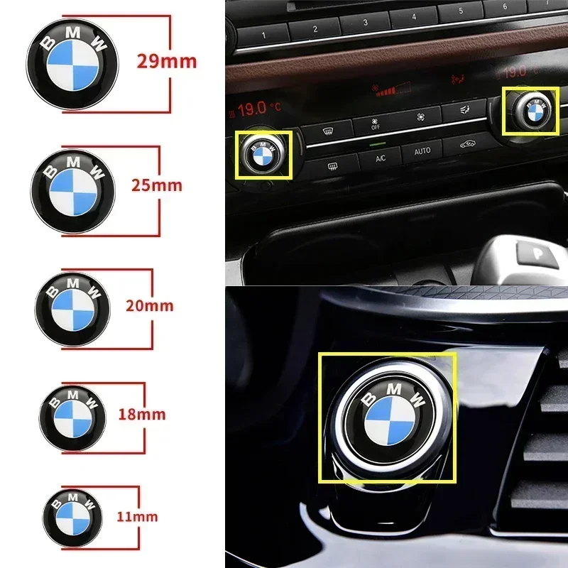 Epoxy/Aluminum Car Label Decal Badge Covers Logo stickers 11 18 20 25 29mm for Bmw E46 E90 E60 F10 F30 E39 E36 F20 E87 G30 E92
